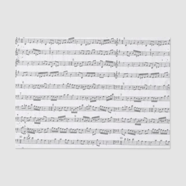 Papier Mousseline Papier de fond musical gris (Recto)