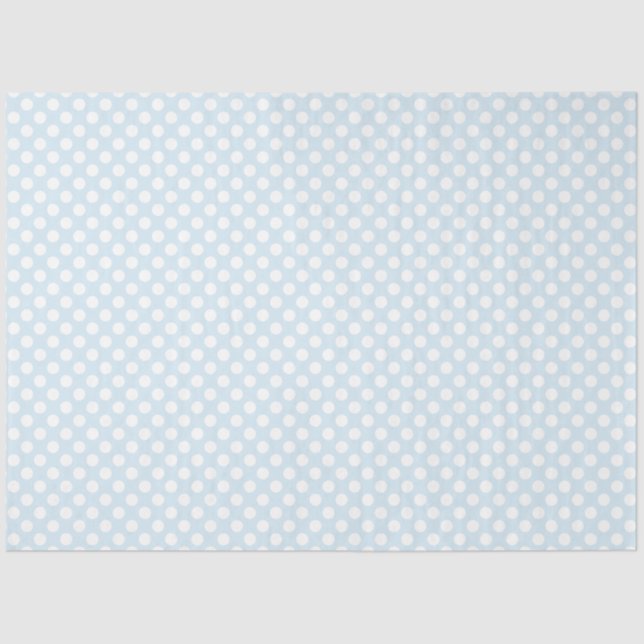 Papier Mousseline Papier de fond Polka bleu et blanc pour bébés (Recto)
