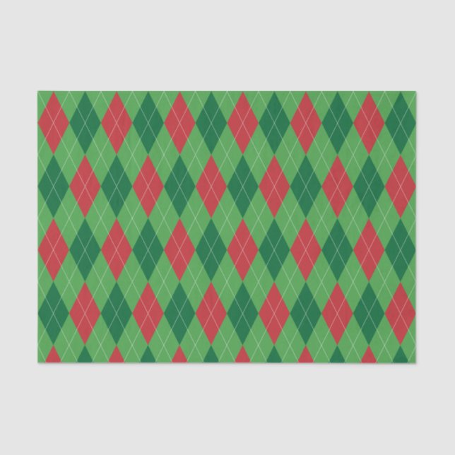 Papier Mousseline Papier de fond rouge et vert sur le Jacquard (Recto)