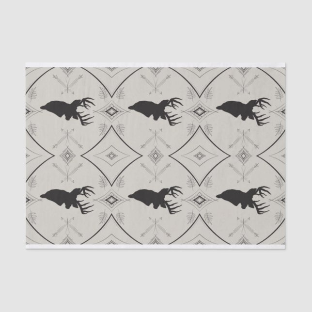 Papier Mousseline Papier de fond vintage Deer 2 (Recto)