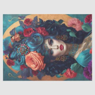 Papier Mousseline Papier de papier de découpage à couronne florale