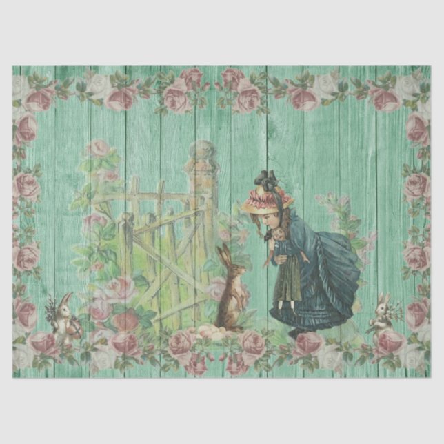 Papier Mousseline Papier de papier de découpage de Bunny de Pâques V (Recto)