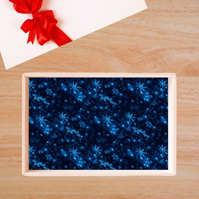 Papier Mousseline Papier de papier de fond bleu profond et brillant (Deep Blue & Bright Snowflakes Tissue Paper)