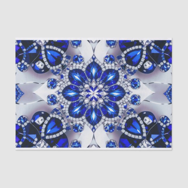 Papier Mousseline Papier de papier de papier avec motif couleur Bleu (Recto)