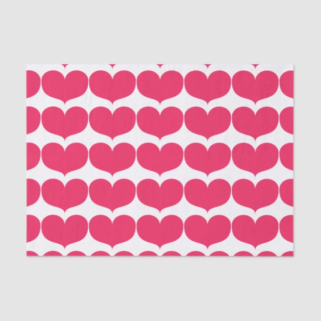 Papier Mousseline Papier de papier de tissus Big Pink Hearts (Recto)