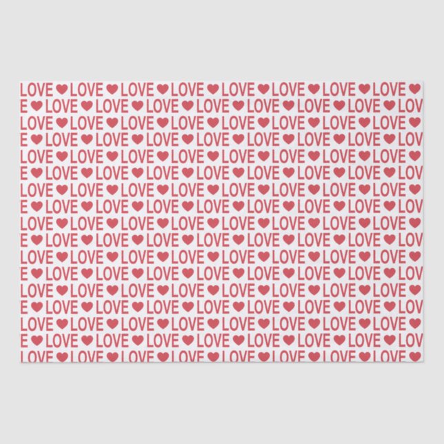 Papier Mousseline Papier de papier Motif Red Love (Recto)