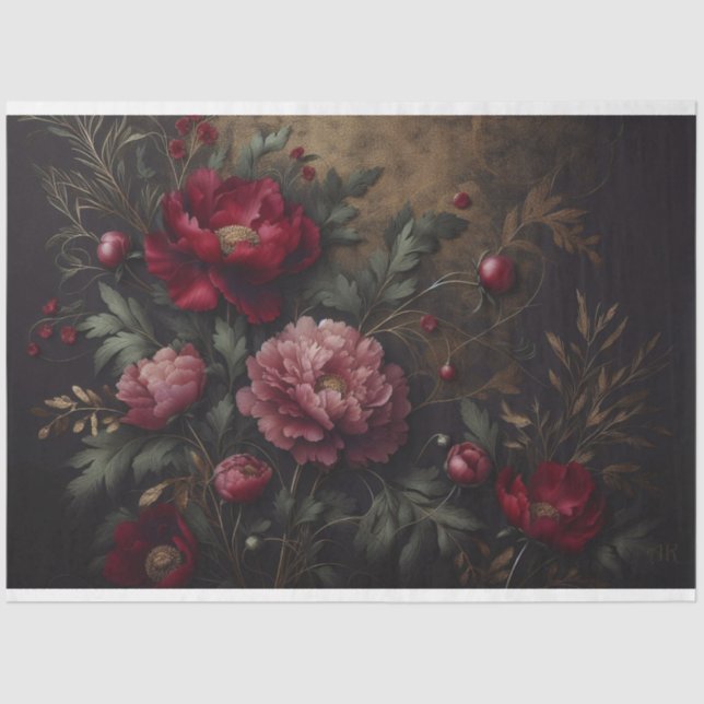 Papier Mousseline Papier de papier tissu de découpage floral (Recto)