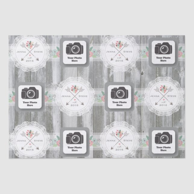 Papier Mousseline Papier de papier tissu Mariage rustique (Recto)