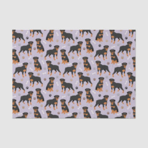 Papier Mousseline Papier de papier tissu Rottweiler Dog Bones and Pa