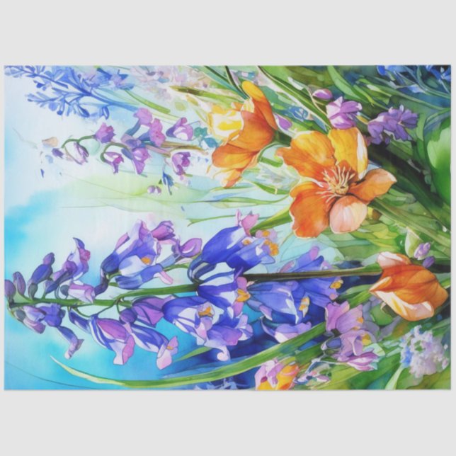Papier Mousseline Papier de papier tissu Spring Floral Bluebells (Recto)