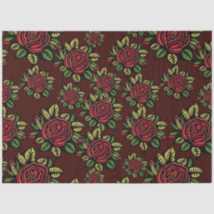 Papier Mousseline papier de rose rouge