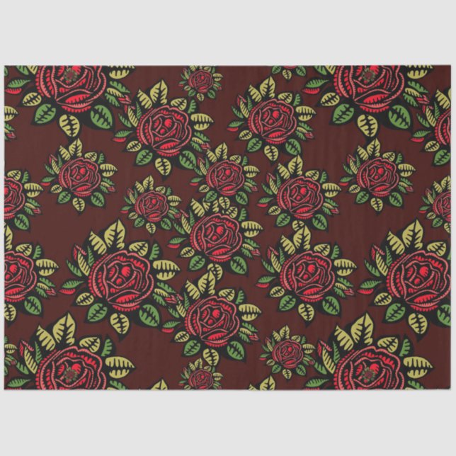 Papier Mousseline papier de rose rouge (Recto)