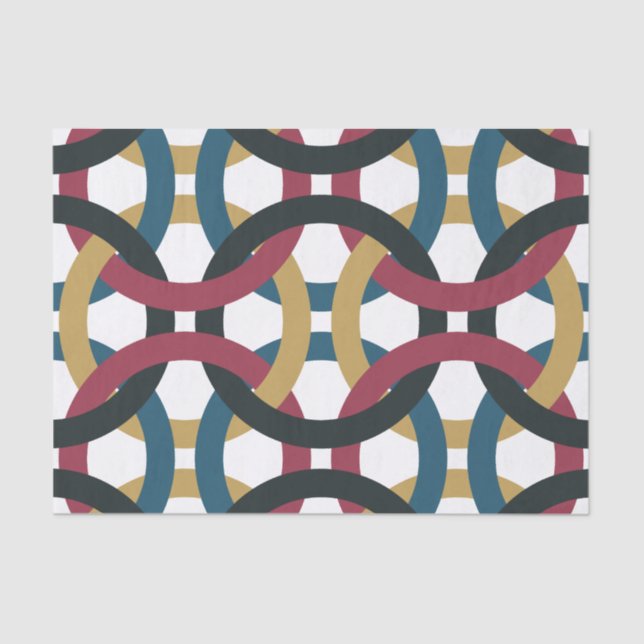 Papier Mousseline Papier de tissu à noeuds de cercle rétro (Recto)