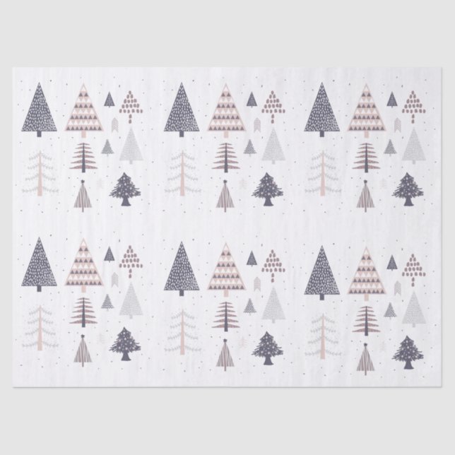 PAPIER MOUSSELINE PAPIER DE TISSU : ARBRES DE NOËL (Recto)