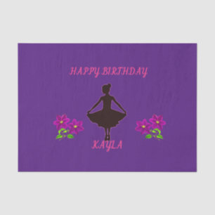 Papier Mousseline Papier de tissu Ballerina avec nom personnalisé.