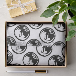 Papier Mousseline Papier de tissu blanc Black Dragon