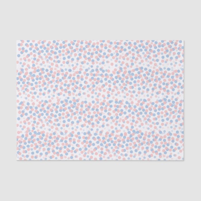 Papier Mousseline Papier de tissu bleu rose Confetti dots (Recto)
