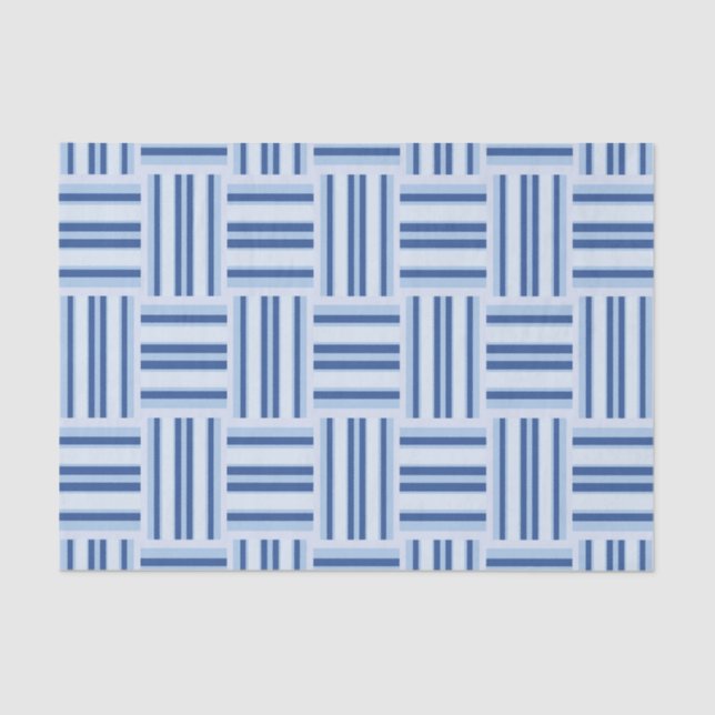 Papier Mousseline Papier de tissu Blue Stripes (Recto)