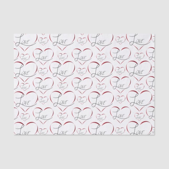 Papier Mousseline Papier de tissu d'amour Valentine (Recto)