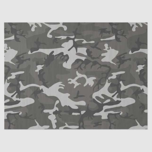 Papier Mousseline papier de tissu de camouflage gris (Recto)