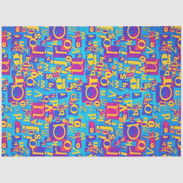 Papier Mousseline Papier de tissu de collage alphabétique (Recto)