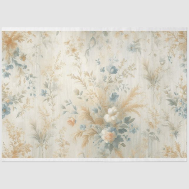 Papier Mousseline Papier de tissu de découpage floral (Recto)