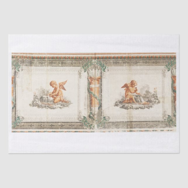 PAPIER MOUSSELINE PAPIER DE TISSU DE DÉCOUPAGE : FRIEZE FLORALE VINT (Recto)