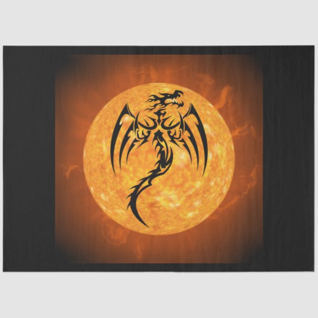 Papier Mousseline papier de tissu de dragon de feu (Recto)