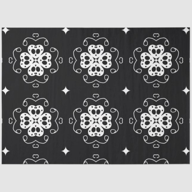 Papier Mousseline papier de tissu de fleurs abstraites modernes (Recto)