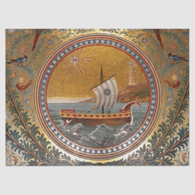 Papier Mousseline papier de tissu de navire antique (Recto)