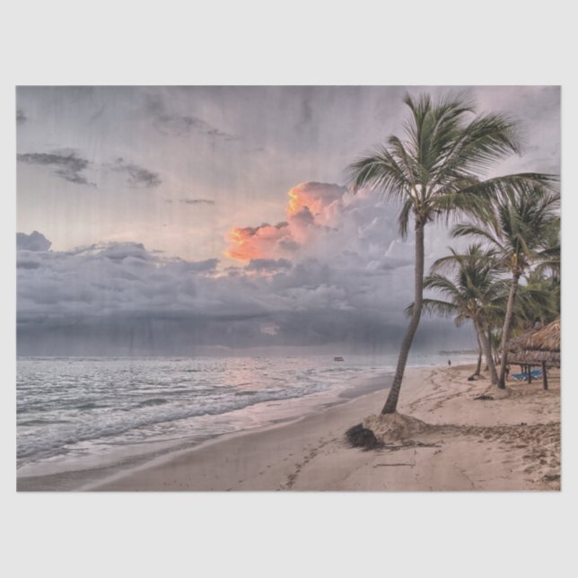 Papier Mousseline papier de tissu de plage tropical (Recto)