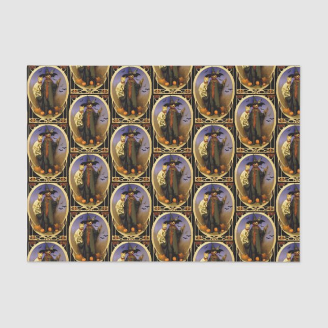 Papier Mousseline Papier de tissu de Scarecrow d'Halloween (Recto)