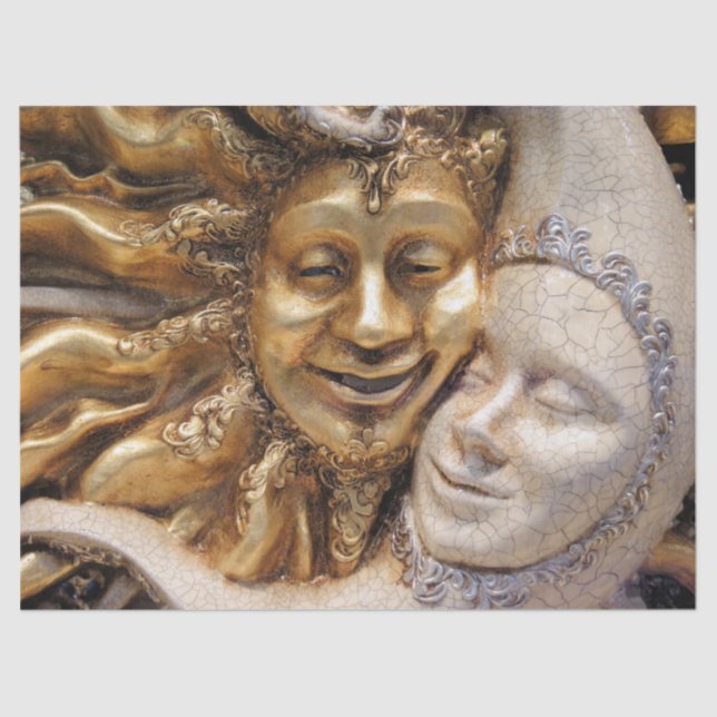 Papier Mousseline papier de tissu de soleil et de lune (Recto)