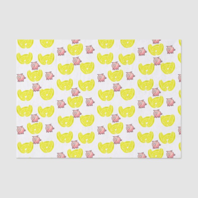 Papier Mousseline Papier de tissu décoratif Cochon (Recto)