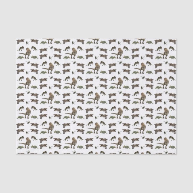Papier Mousseline Papier de tissu décoratif Dinosaur (Recto)