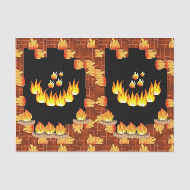 Papier Mousseline Papier de tissu décoratif Flamme (Recto)