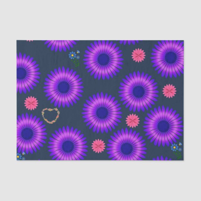 Papier Mousseline Papier de tissu décoratif Floral (Recto)