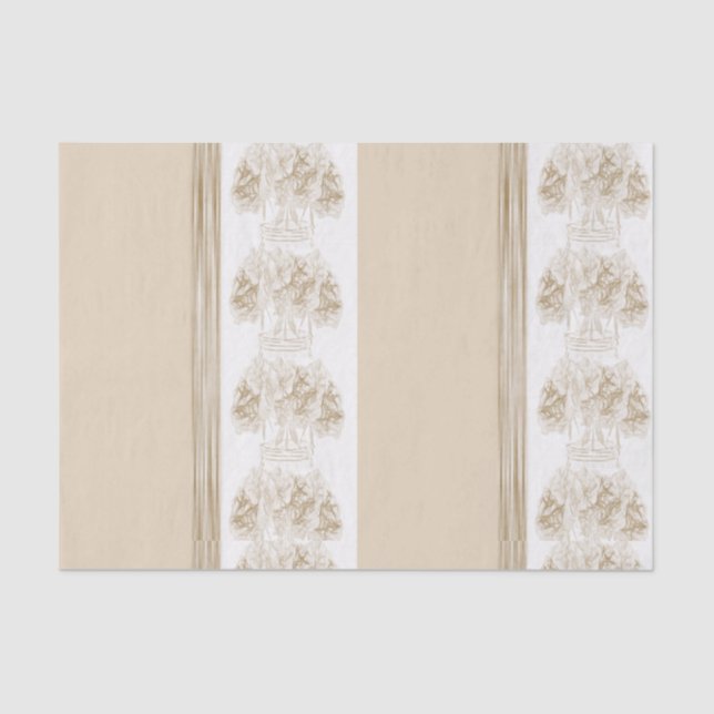 Papier Mousseline Papier de tissu décoratif Floral (Recto)