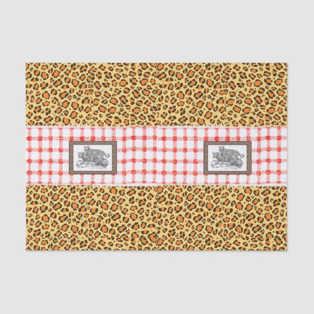 Papier Mousseline Papier de tissu décoratif Leopard (Recto)