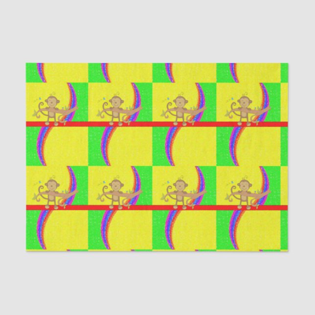 Papier Mousseline Papier de tissu décoratif Singe (Recto)