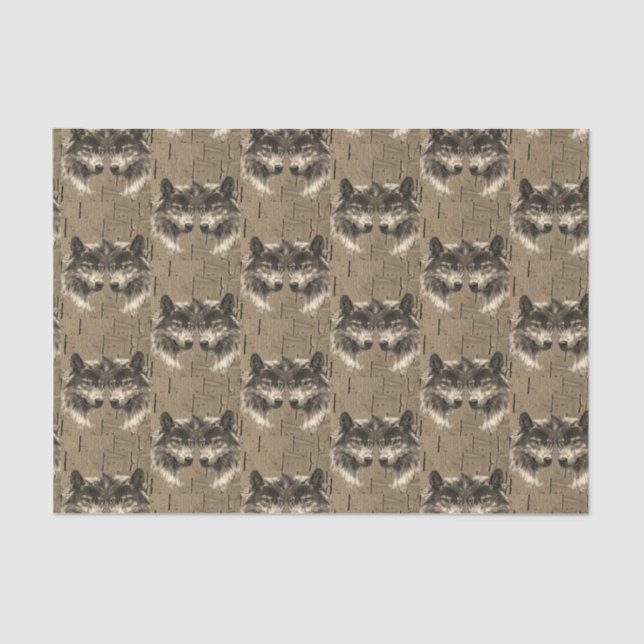 Papier Mousseline Papier de tissu décoratif Wolf (Recto)