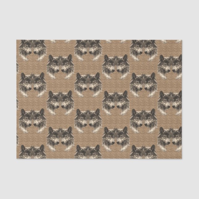 Papier Mousseline Papier de tissu décoratif Wolf (Recto)