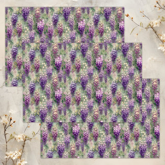 PAPIER MOUSSELINE PAPIER DE TISSU DÉCOUPAGE WISTERIA ROMANTIQUE