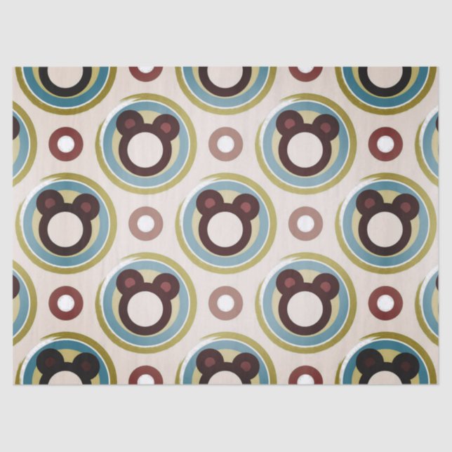 Papier Mousseline papier de tissu d'ours heureux (Recto)