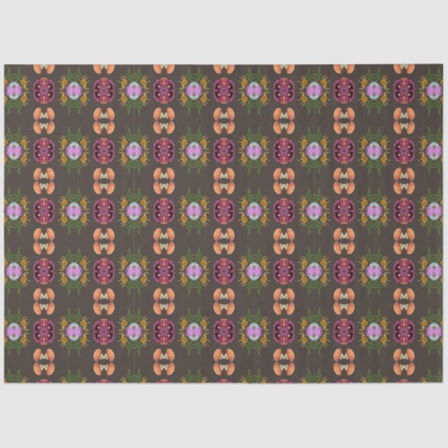 Papier Mousseline papier de tissu floral halloween (Recto)