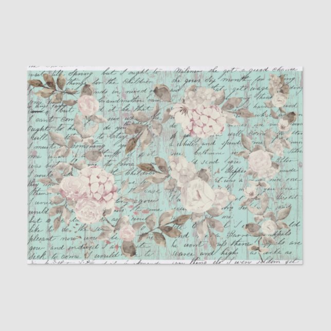 Papier Mousseline Papier de tissu floral vintage (Recto)