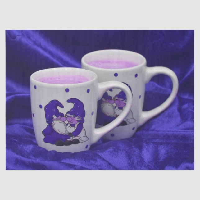 Papier Mousseline papier de tissu gnomes de la passion violette (Recto)