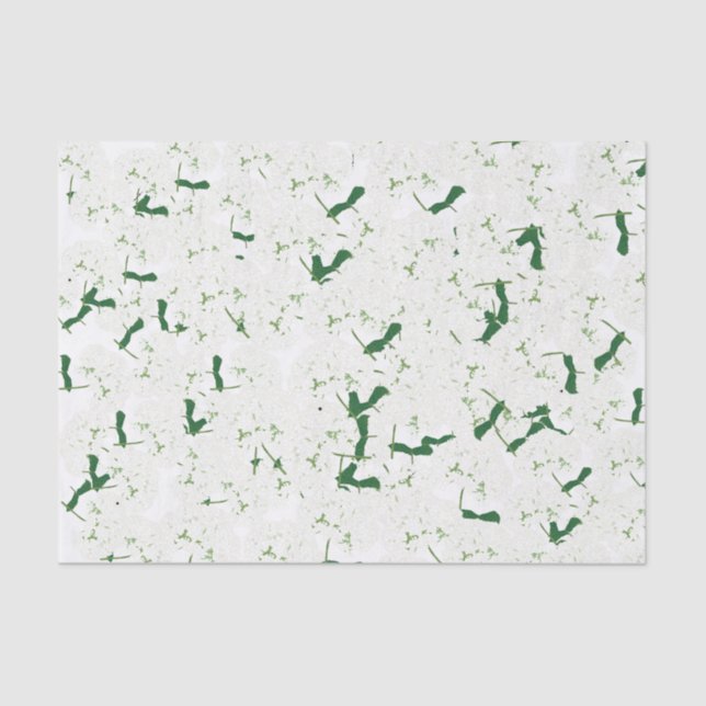 Papier Mousseline Papier de tissu hydrangée blanc (Recto)