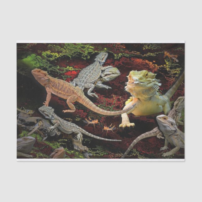 Papier Mousseline papier de tissu lizards galore (Recto)