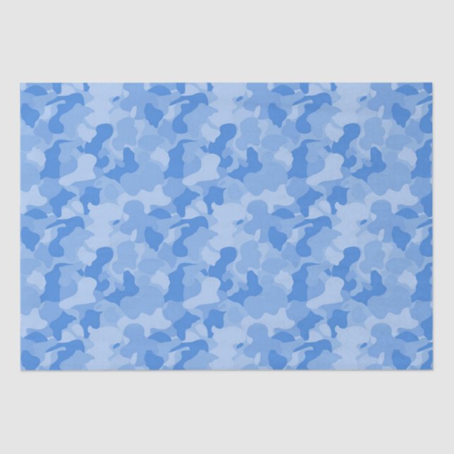 Papier Mousseline Papier de tissu motif de bébé camo bleu (Recto)